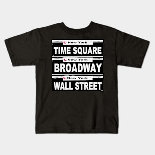 NEW YORK Street Sign Scenes of New York Kids T-Shirt